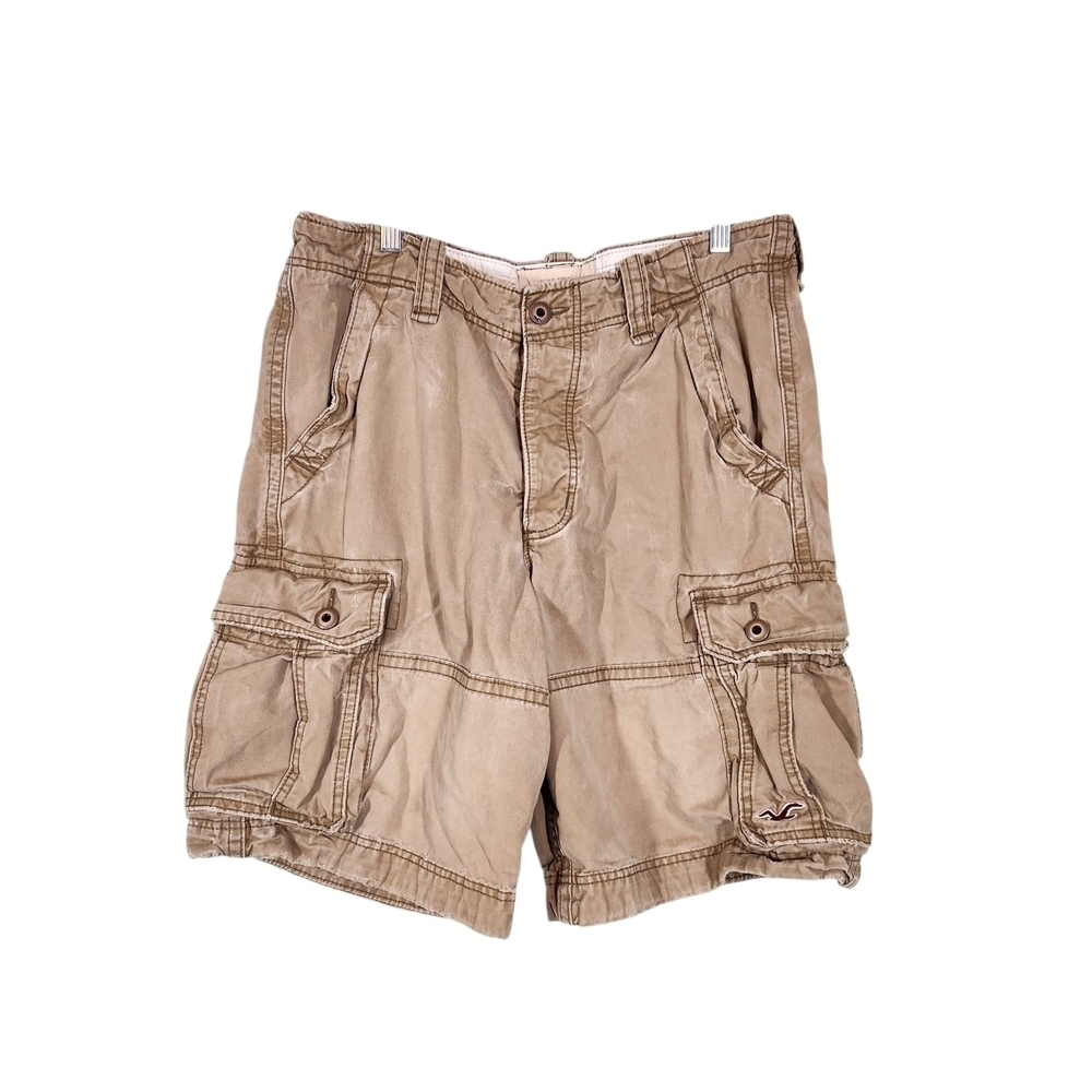 Hollister Vintage Y2k Shorts Khaki Cargo Surf Skate, Sz 32